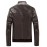 Men's Fashion Solid Stand Collar Slim Fit Casual Leather Jacket,PU / Solid