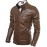 Men's Long Sleeve Casual / Work Jacket,PU / Cotton Solid Black / Brown