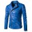 Men's Long Sleeve Casual / Formal / Plus Size Jacket,Special Leather Types Solid Black / Blue