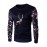 Men's Plus Size / Casual/Daily / Sports Simple / Tops Regular Hoodies,Animal Print / Color Block Blue / White / Black Round NeckLong