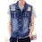 Men's Sleeveless Casual Jacket,Cotton Solid Blue