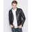 Men's European Style Fashion Double Pocket Slim Fit Motorcycle Leather Jacket