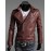 Men's Casual Slim Motorcycle PU Outerwear , Lined