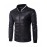 Men's Long Sleeve Casual Jacket,Cotton Solid Black