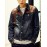 Men's Long Sleeve Casual Jacket,PU / Cotton Patchwork Blue