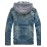 Men's Pure Long Sleeve Hooded Jacket , Denim Casual