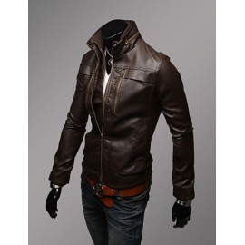 Men Faux Leather Top , Belt Not Included