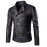 Men's Long Sleeve Casual / Formal / Plus Size Jacket,Special Leather Types Solid Black / Blue
