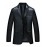 Men's Long Sleeve Casual JacketPU Solid Black / Blue