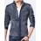 Men's Long Sleeve Casual Jacket,Polyester Solid Black / Blue