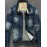 Men's Long Sleeve Plus Size Jacket,Cotton Solid Blue