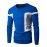 Men's Casual/Daily / Sports Simple / Active Regular Hoodies,Color Block Blue / White / Black Round Neck Long Sleeve Cotton Spring / Fall