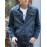 Men's Long Sleeve Casual Jacket,Cotton Solid Blue