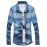 Men's Geometric Pattern Denim Shirt , Cotton / Polyester Casual / Plus Sizes