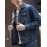Men's Long Sleeve Casual Jacket,Cotton Solid Blue