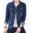 Men's Fashion Solid Broken Hole Slim Fit Casual Long Sleeve Denim Jacket,Cotton/Print/Casual/Plus Size