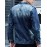 Men's Long Sleeve Casual Jacket,Cotton Solid Blue