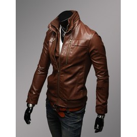 Men Faux Leather Top , Belt Not Included
