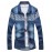 Men's Geometric Pattern Denim Shirt , Cotton / Polyester Casual / Plus Sizes